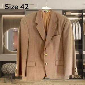 Croft Barrow Basics Men's Lt Taupe Notched Collar Dressy Suit Sport Coat Size 42